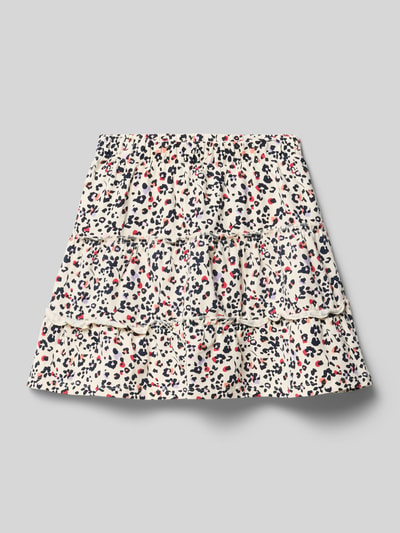 Productfoto, Mini-Rock aus Baumwoll-Mix van s.Oliver RED LABEL voor kinderen met all-over motief, uitlopend, minilengte, applicatie met ruches, elastische boord, katoenmix
