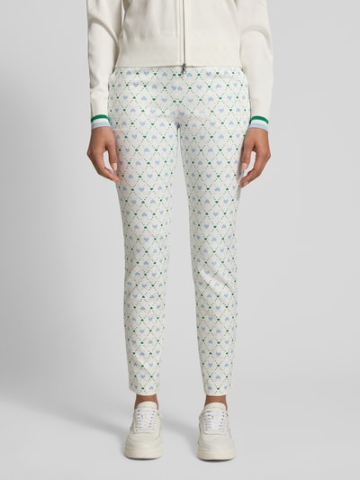 Marc Cain Slim Fit Stoffhose mit Allover-Logo-Print Offwhite 4