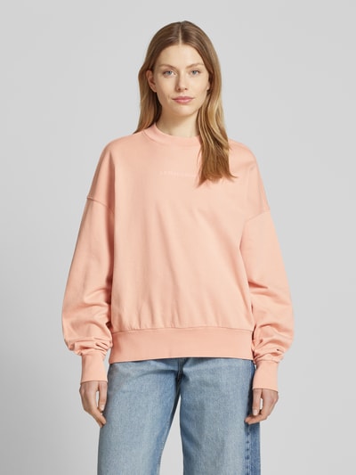 Armedangels Oversized sweatshirt met labelprint, model 'ALIZAA' Zalm - 4