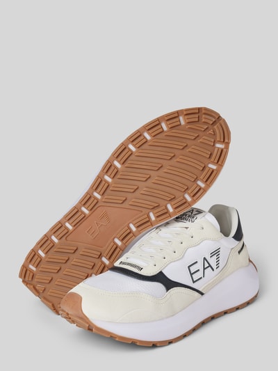 EA7 Emporio Armani Sneakersy z obszyciem w kontrastowym kolorze model ‘WADER’ Biały 4