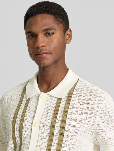 Casual Friday Regular Fit Strick-Poloshirt Modell 'HOLLA' Weiss 3