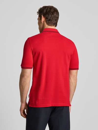 bugatti Regular Fit Poloshirt mit Logo-Stitching Rot 5
