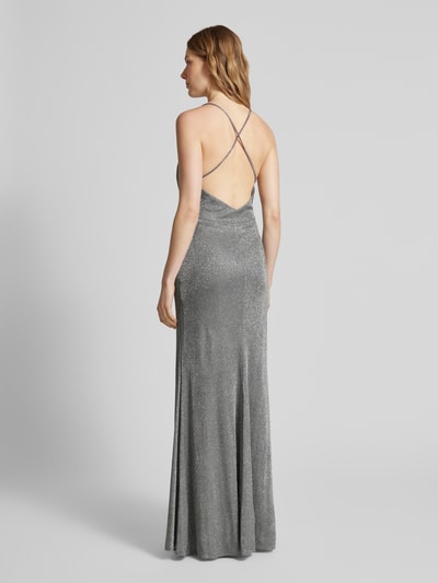 Luxuar Abendkleid mit Raffungen Silber 5