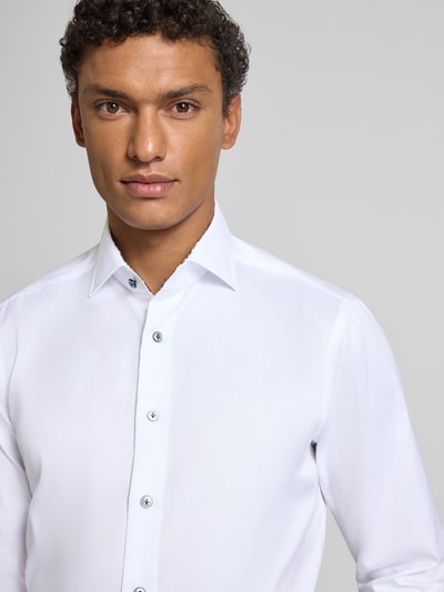 OLYMP SIGNATURE SLIM FIT Slim fit vrijetijdsoverhemd met kentkraag, model 'Savio' Wit - 3