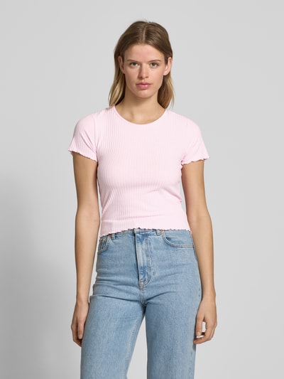 Only Regular Fit T-Shirt mit Viskose-Anteil Rosa 4