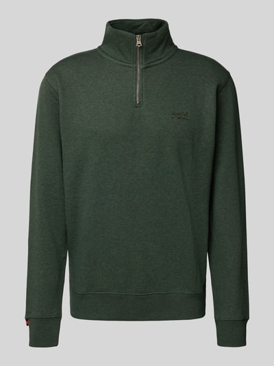Superdry Sweatshirt mit Troyer-Kragen und Logo-Stitching Dunkelgruen 2