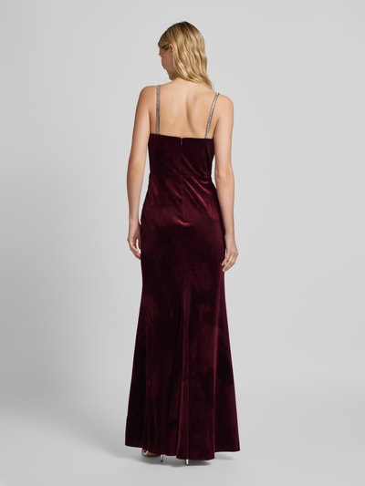 Luxuar Abendkleid mit Beinschlitz Bordeaux 5