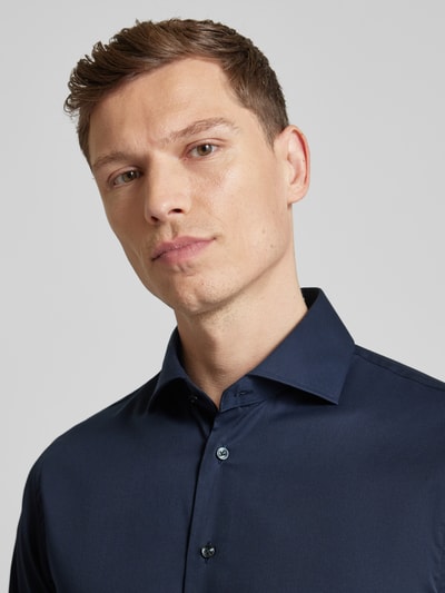 Profuomo Slim Fit Business-Hemd mit Haifischkragen Bleu 3