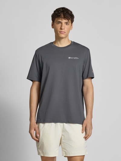 CHAMPION T-shirt met logostitchings en ronde hals Antraciet - 4