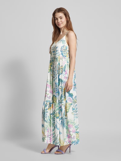 More & More Maxi-jurk van viscose met bloemenmotief Lila - 1
