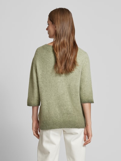 Oui Gebreide pullover met 3/4-mouwen Kaki - 5