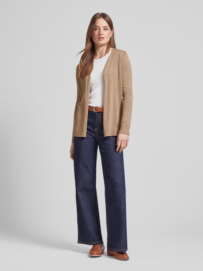 s.Oliver RED LABEL Cardigan mit gerippten Abschlüssen Sand Melange 1