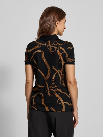 Lauren Ralph Lauren Slim fit poloshirt met labelstitching Zwart - 5
