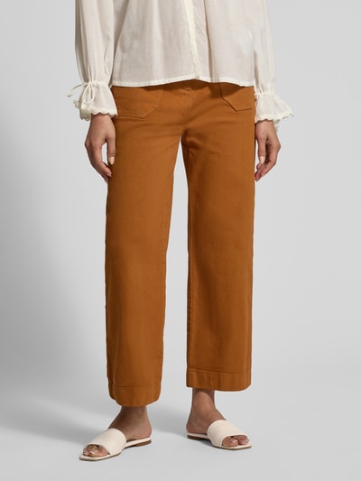Jake*s Casual Broek met verkorte pasvorm met opgestikte zakken Camel - 4