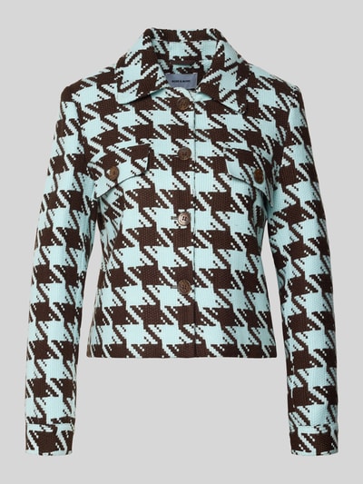 More & More Slim Fit Blazer mit Brusttaschen Dunkelbraun 1