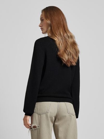 QS Gebreide pullover met pofmouwen Zwart - 5