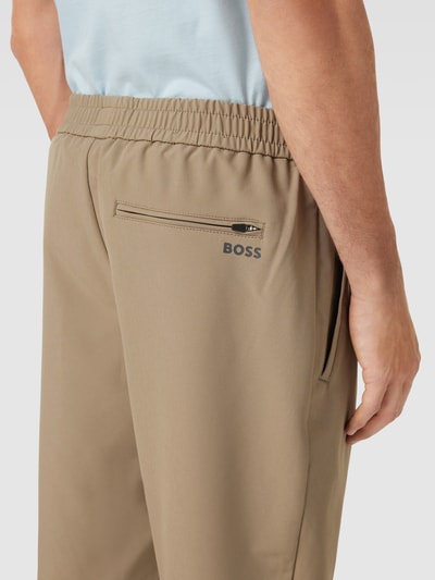 BOSS Green Stoffhose mit elastischem Bund Modell 'Flex' Khaki 3