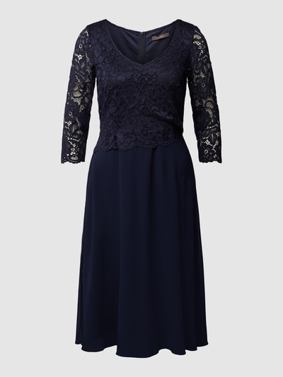 Vera Mont Knielanges Cocktailkleid mit 3/4-Arm Dunkelblau 2