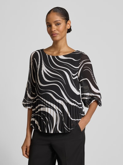 s.Oliver BLACK LABEL Regular Fit Langarmbluse mit Allover-Muster Metallic Black 4