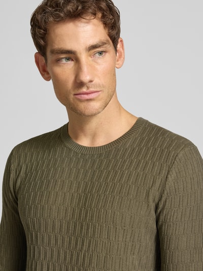 JOOP! COLLECTION Regular fit pullover van katoen model '10Dapher' Olijfgroen - 3