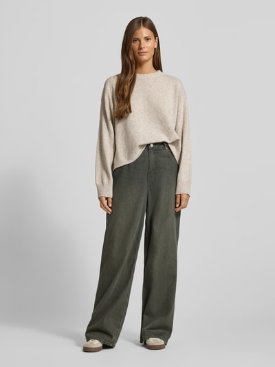 Drykorn Gebreide pullover met ribboorden, model 'MALESE' Zand gemêleerd - 1