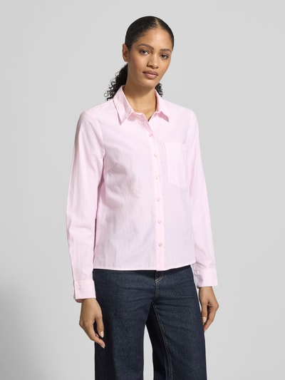 VILA Regular fit overhemdblouse met borstzak model 'Darma' Lichtroze - 4
