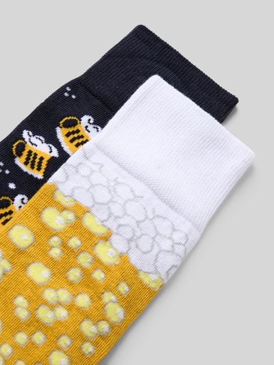 Christian Berg Men Sokken met elastische ribboordjes in een set van 2 paar Geel - 2