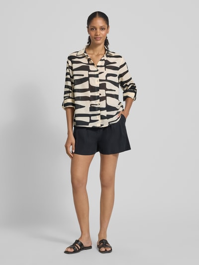 OPUS Regular fit blouse met knoopsluiting, model 'Fumani' Zwart - 1