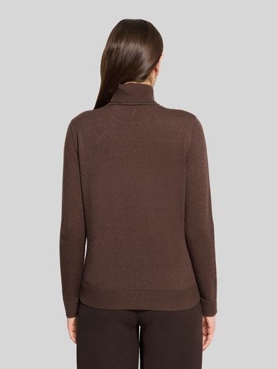 Betty Barclay Rollkragenpullover mit abgerundetem Saum Dunkelbraun 5