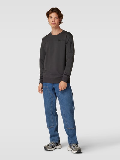 G-Star Raw Sweatshirt mit Reißverschlusstasche am Ärmel Anthrazit 1