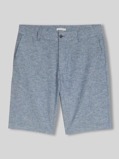 Tom Tailor Denim Regular Fit Bermuda aus Leinen-Baumwolle-Mix Marine Melange 2