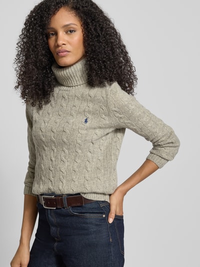 Polo Ralph Lauren Strickpullover mit Label-Stitching Beige Melange 3