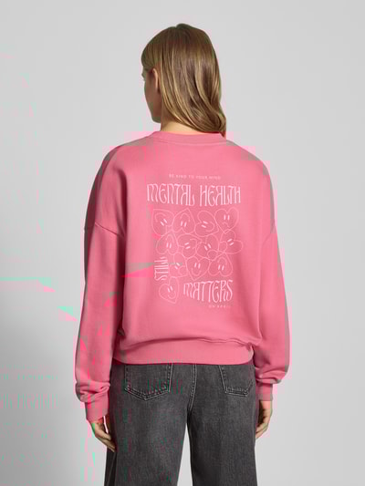 OH APRIL Bluza o kroju oversized z prążkowanymi wykończeniami Mocnoróżowy 5