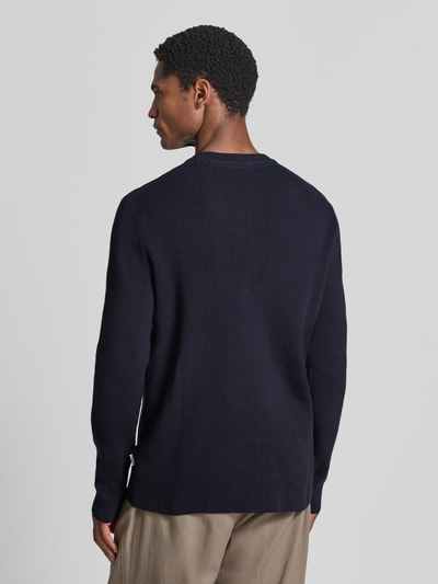Lindbergh Slim Fit Strickpullover Baumwoll-Mix Marine 5
