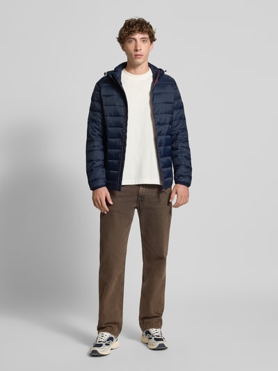 Jack & Jones Kurtka pikowana z kieszeniami zapinanymi na zamek błyskawiczny model ‘BRADLEY’ Ciemnoniebieski 1