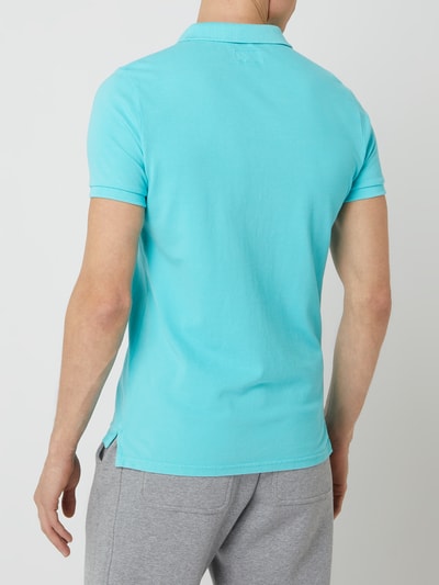 Superdry Katoenen poloshirt  Turquoise gemêleerd - 5