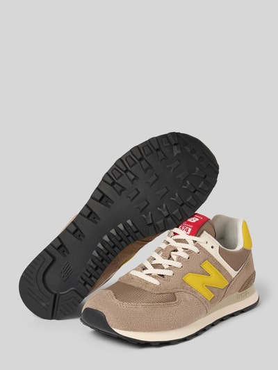 New Balance Sneaker aus Leder-Textil-Mix Modell '574' Hellbraun 4