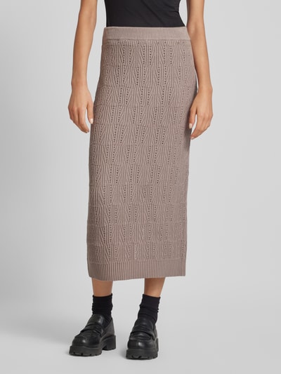 Christian Berg Woman Tricot rok met elastische band Taupe gemêleerd - 4