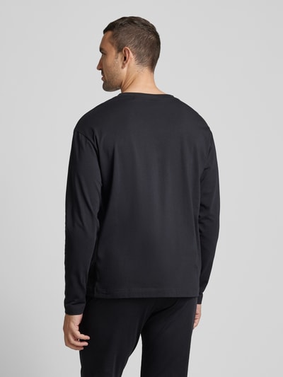 HUGO Longsleeve mit Label-Print Modell 'Laze' Black 5