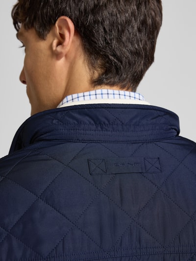 Gant Bodywarmer met opstaande kraag en labelstitching Marineblauw - 3