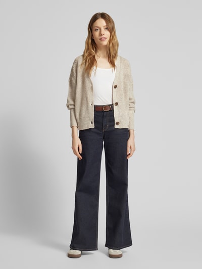 Vero Moda Regular Fit Strickjacke mit Ballonärmeln Modell 'LEA' Sand 1