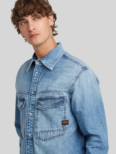 G-Star RAW Koszula jeansowa o kroju relaxed fit z czystej bawełny z zatrzaskami Jeansowy niebieski 3