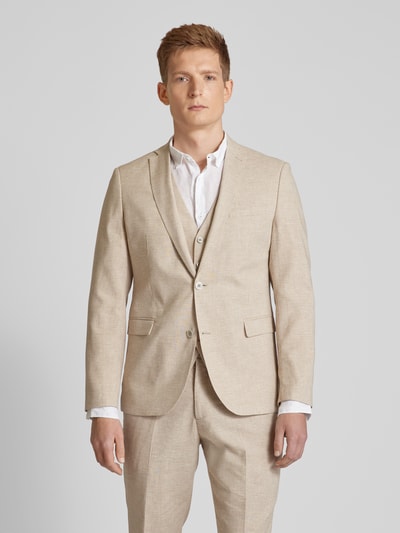 s.Oliver BLACK LABEL Linnen colbert met reverskraag, model 'PURE' Beige - 4