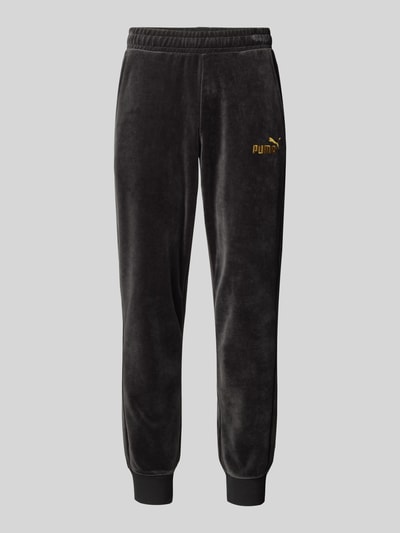 PUMA PERFORMANCE Relaxed Fit Sweatpants mit Label-Stitching Modell 'Velvettrack' Black 2