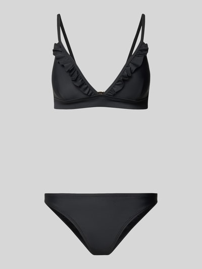 Productfoto, zwart Bikini-Set met ruches model 'Beau' van Shiwi, stretchmateriaal, nauwsluitend, damesbikini, gladde textuur
