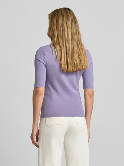 Tommy Hilfiger Slim fit T-shirt van viscosemix Lavendel - 5