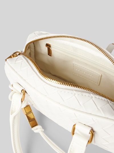 Seidenfelt Handtasche in Flecht-Optik Modell 'KINNA BOWLING BAG' Weiss 5