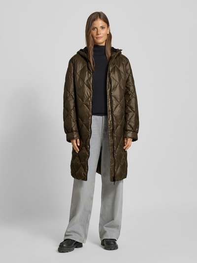 Marc Cain Lange gewatteerde jas met tweewegritssluiting Olijfgroen - 1