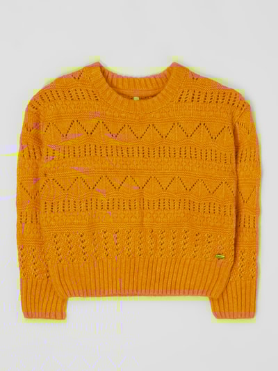Pepe Jeans Pullover mit Lochmuster Modell 'Xabrina' Senfgelb 1