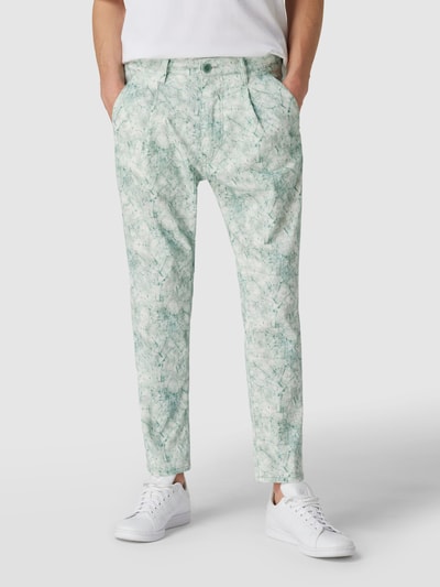 Drykorn Bundfaltenhose mit Allover-Muster Mint 4